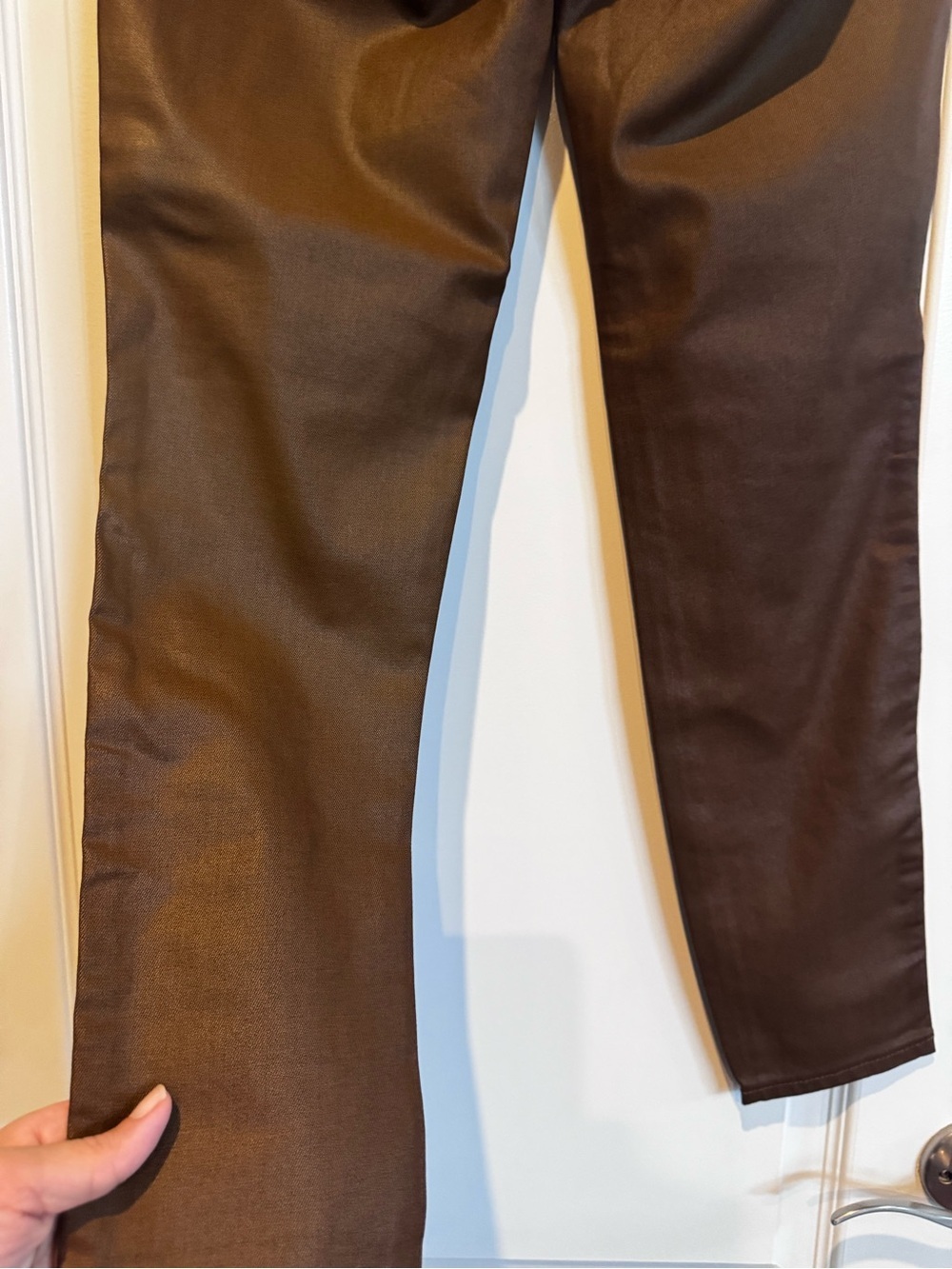 KUT The kloth brown coated denim size 4 straight leg high rise - Picture 8 of 9